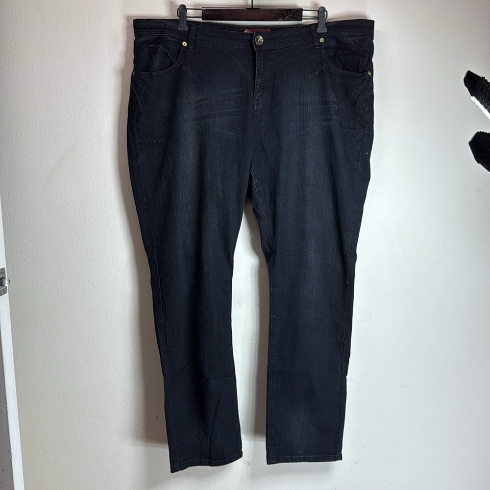 (T6) Vintage Apple Bottoms jeans with silver embroidery from the 2000s. Size 22. - Picture 4 of 14